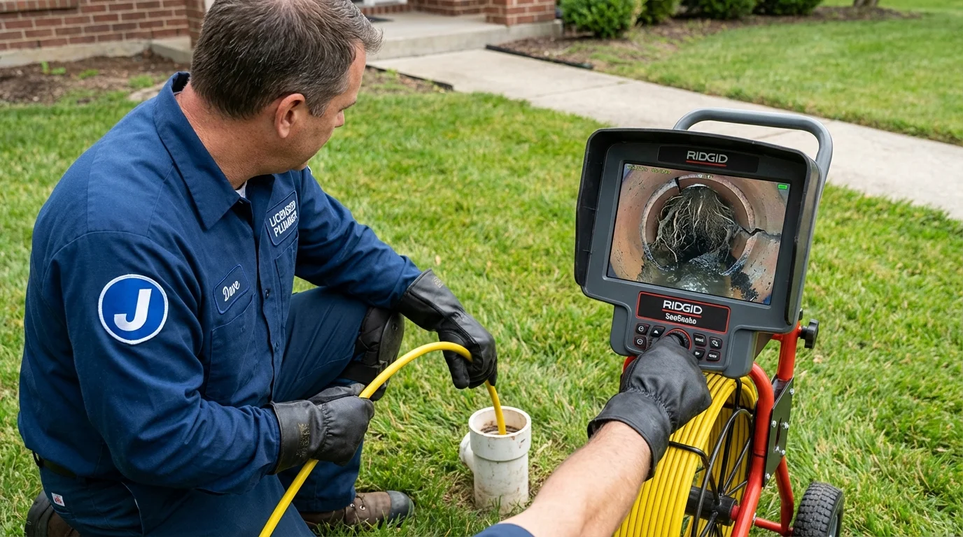 Sewer camera inspection being performed by Johns Plumbing LLC in Flippin